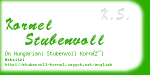 kornel stubenvoll business card